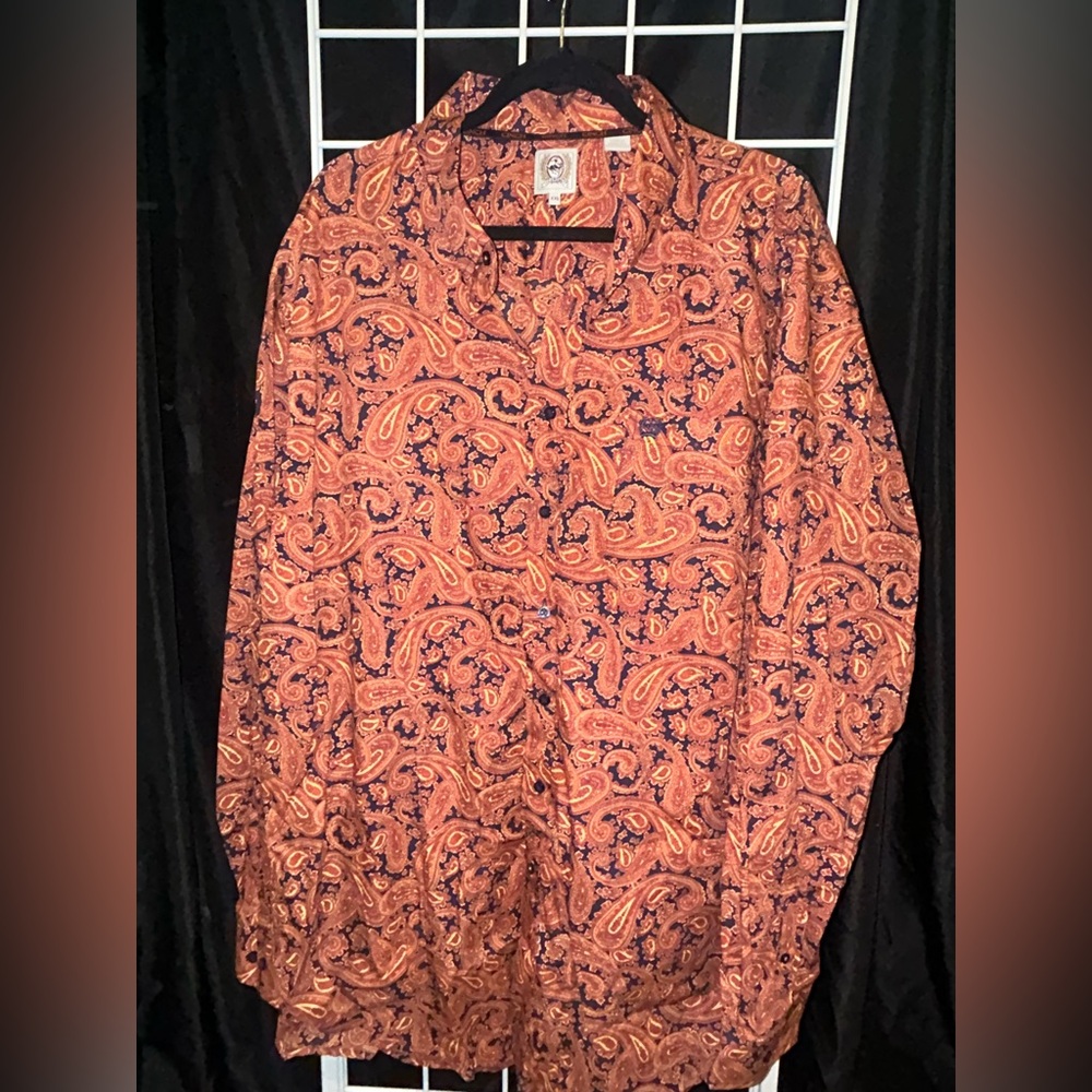 Cinch Orange and Blue Paisley Shirt